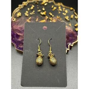 Gold Tone Pineapple Earrings Costume Fashion
